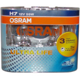 Лампа Osram H7 12V 55W UlLTRA LIFE срок службы до 4 раз дольше (2 лампы в боксе)