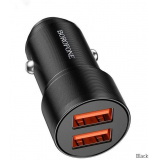 Зарядник для мобильного 12В  2 USB BOROFONE BZ19