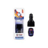 Зарядник для мобильного 12В+24В Nova Bright 2 USB+Type-C, QC3.0 (функция быстрой зарядки), 3100мА, LED индикатор, 12/24В    №48046