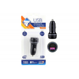 Зарядник для мобильного 12В+24В Nova Bright 1 USB+Type-C, 2100мА, LED индикатор, 12/24В    №39941