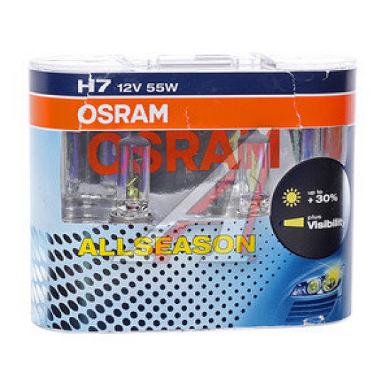Лампа Osram H7 12V 55W ALSEASON +30% яркости   (2 лампы в боксе) - 1