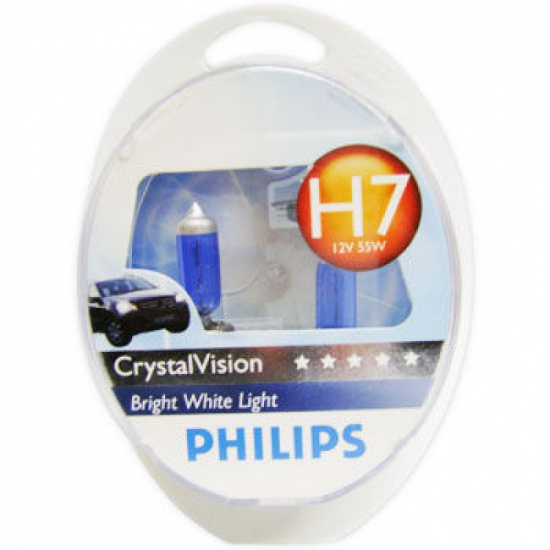 Лампа Philips H7 12V 55W CRISTAL VISION 4300K +2шт W5W (2 лампы в боксе) - 1