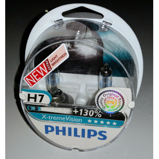 Лампа Philips H7 12V 55W X-TREME VISION +130% яркости (2 лампы в боксе) - 1