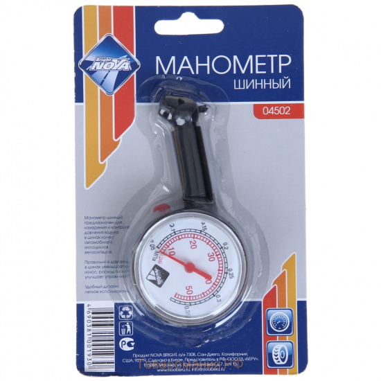 Манометр шинный Hova Bright в блистере (до 3,5атм.) № 47755 - 1