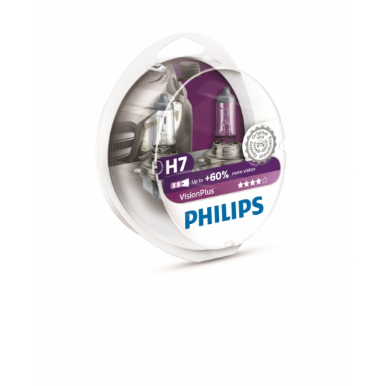 Лампа Philips H7 12V 55W VISION PLUS +60% яркости (2 лампы в боксе) - 1