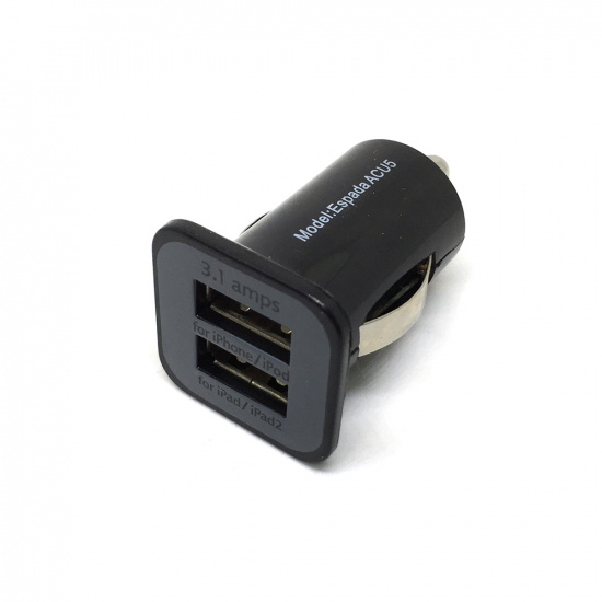 Зарядник для мобильного 12В 2 USB    (2,1 А) REMAX  / NG 738016  (длинный) - 1