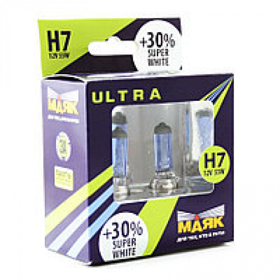 Лампа Маяк    Н7 12-55 ULTRA +30 SUPER WHITE - 1