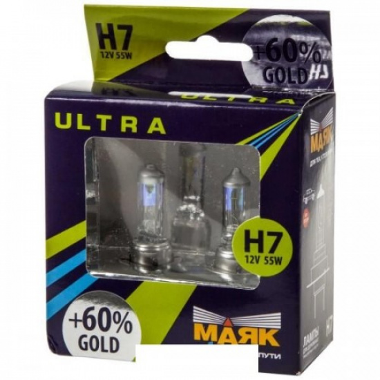 Лампа Маяк    Н7 12-55 ULTRA +60 GOLD - 1