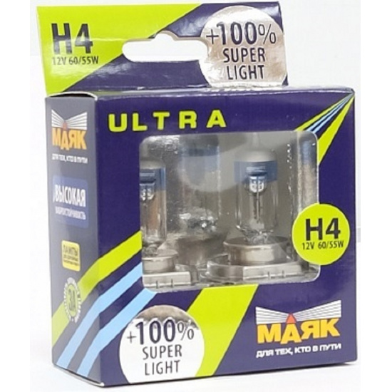 Лампа Маяк    Н3 12-55 ULTRA +150 SUPER WHITE - 1