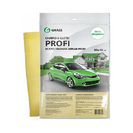 Тряпка GRASS из исскуственной замши \Profi\ 50/45см желтая (25) - 1