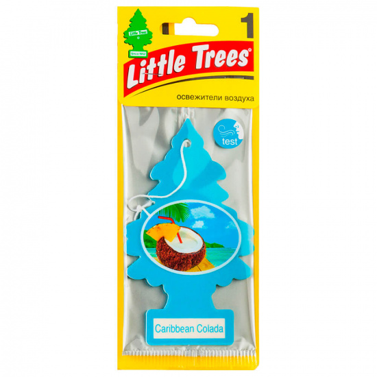 Ароматизатор LITTLE TREES Елка Карибский коктейль ( Caribbean Colada )24шт/уп. подвесной - 1