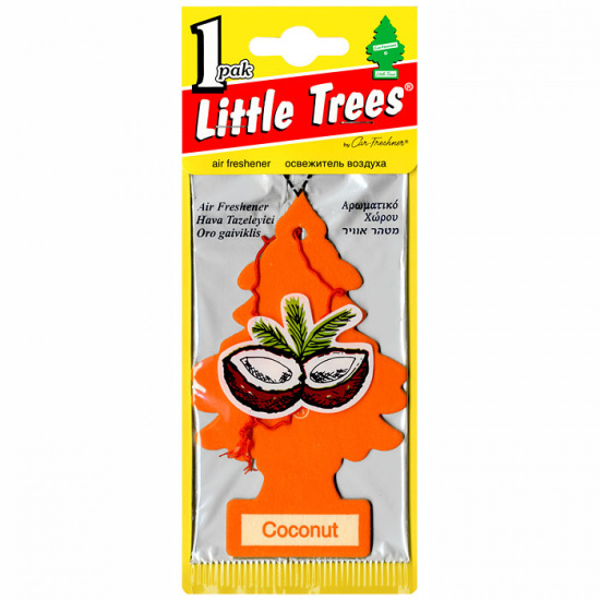Ароматизатор LITTLE TREES Елка Кокос  (Coconut) 24шт/уп. подвесной - 1