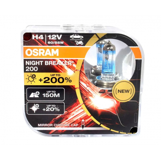 Лампа Osram H7 12V 55W NIGHT BREAKER +200% яркости (2 лампы в боксе) - 1